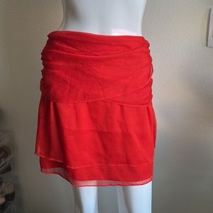 BEBE RED MINI SKIRT SIZE 4 MSRP $89.00 NWT